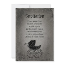 Gothic Baby Carriage Custom Invitations