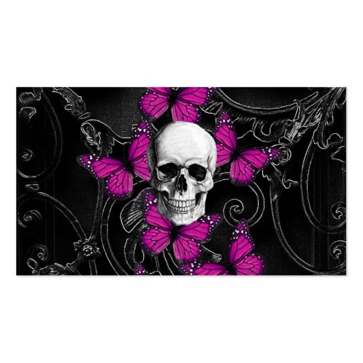 Gothic baroque skull business cards (front side)