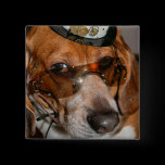 Gothic Beagle Steampunk dog Button
