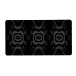 Gothic Black and Gray Floral Pattern. Shipping Labels