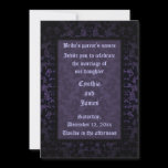 Gothic black and purple wedding invitations