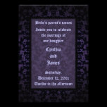 Gothic black and purple wedding invitations invitations
