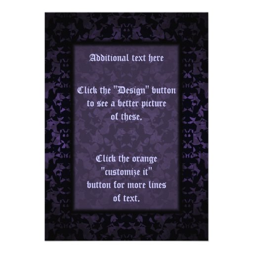 Gothic black and purple wedding invitations