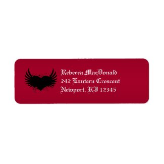 Gothic Black and Red Return Address Label label