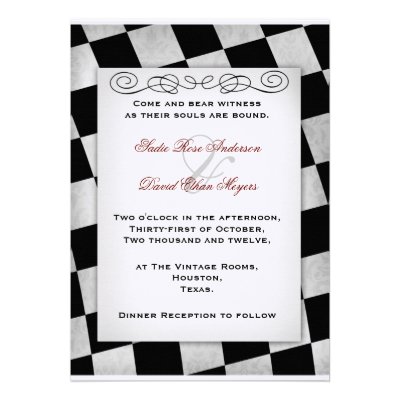 Gothic Black and White Wedding Invitation