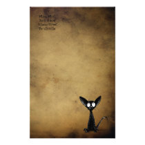 Gothic black cat stationery