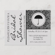 Gothic Black & Grey Flourish Bridal Shower postcard