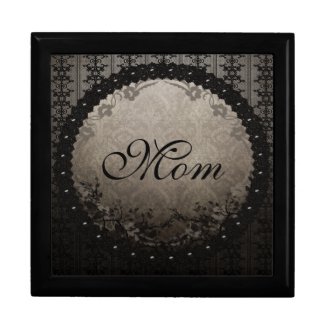 Gothic Black Lace & Damask Mom Jewelry Box zazzle_giftbox