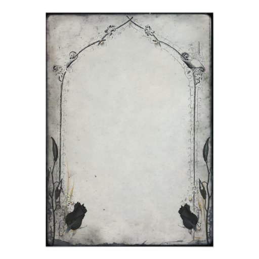 Gothic Black Rose Trellis Wedding Invitation