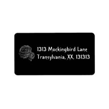 Gothic Black Roses Custom Address Labels
