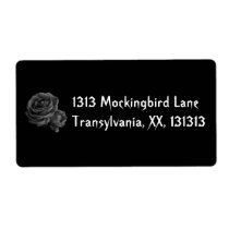 Gothic Black Roses Shipping Label