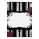 Gothic Black Stripe Roses Card