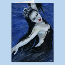 Gothic black swan beauty Card cards