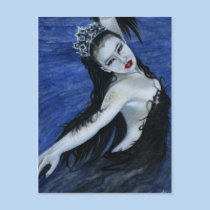 Gothic black swan beauty Postcard postcards