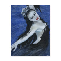 Gothic black swan beauty Postcard