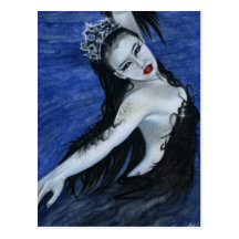 Gothic black swan beauty Postcard