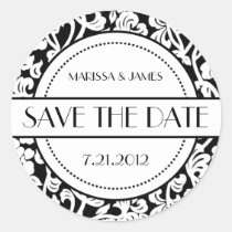 Gothic Black & White Flourish Envelope Seals Stickers