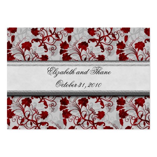 Gothic Blood Flowers Table Number  Business Card (back side)