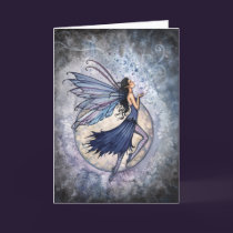 Gothic Blue Fairy Card Celestial ~ Blank cards