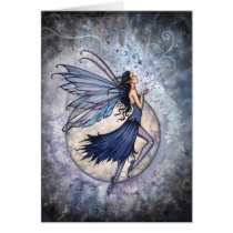 Gothic Blue Fairy Card Celestial ~ Blank