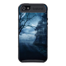 Gothic Blue Moon Haunted Mansion iPhone 5 Case