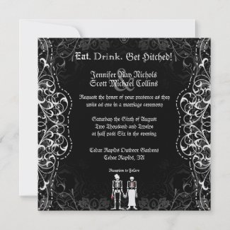 Gothic Bride & Groom Skeleton Wedding Invitations zazzle_invitation