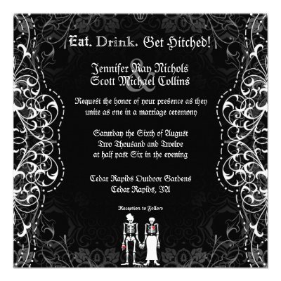 Gothic Bride & Groom Skeleton Wedding Invitations