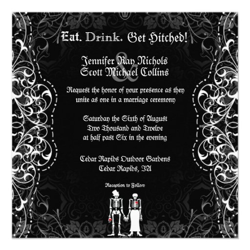 Gothic Bride & Groom Skeleton Wedding Invitations