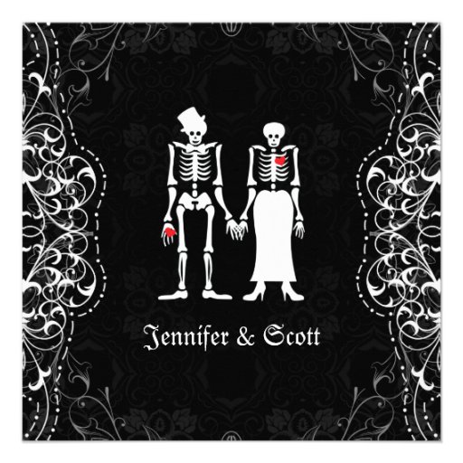 Gothic Bride & Groom Skeleton Wedding Invitations