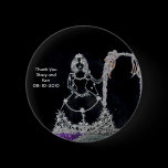Gothic Bride Thank You Buttons Wedding Favor