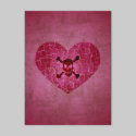 Gothic Broken Heart Skull Postcard