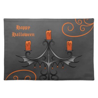 Gothic candelabra Halloween Cloth Placemat