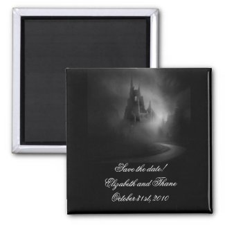 Gothic Castle Wedding Save the Date zazzle_magnet