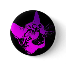 Gothic Cat Feral Evil Scary Growl Fangs buttons by CandyRazor Gothic Cat Feral Evil Scary Growl Fangs buttons