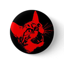 Gothic Cat Feral Evil Scary Growl Fangs buttons by CandyRazor Gothic Cat Feral Evil Scary Growl Fangs buttons