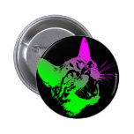 Gothic Cat Feral Evil Scary Growl Fangs buttons