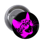 Gothic Cat Feral Evil Scary Growl Fangs buttons
