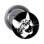 Gothic Cat Feral Evil Scary Growl Fangs buttons