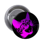 Gothic Cat Feral Evil Scary Growl Fangs buttons