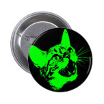 Gothic Cat Feral Evil Scary Growl Fangs buttons