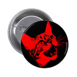 Gothic Cat Feral Evil Scary Growl Fangs buttons