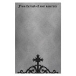 Gothic cemetery gate cross custom stationery