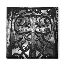 Gothic cemetery wrought iron celtic cross in heart refrigerator magnet