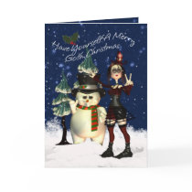 Gothic Christmas Card, H.I.P. And Snowman