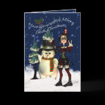 Gothic Christmas Card, H.I.P. And Snowman