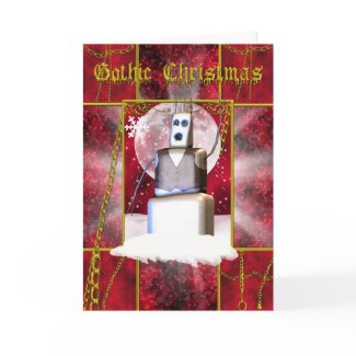Gothic Christmas card with gothic snoman card