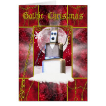 Gothic Christmas card with gothic snoman