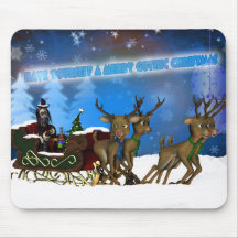 Gothic Christmas Mousepad, H.I.P. And Reindeer