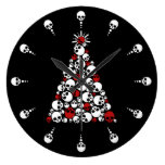 Gothic Christmas Tree Skulls Wall Clocks