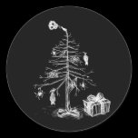 Gothic Christmas Tree Round Stickers